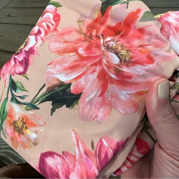 NWT Express Pink Floral Strappy Lace-Up Body Contour One-Piece Swimsuit #S01 - Picture 13 of 15